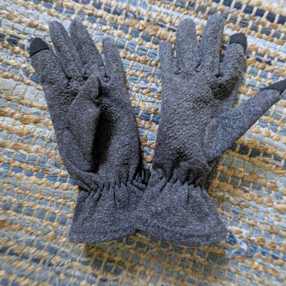HEAD Gray Fleece Gloves Touchscreen L Winter Cold Weather Outdoors Sporty - Picture 4 of 4